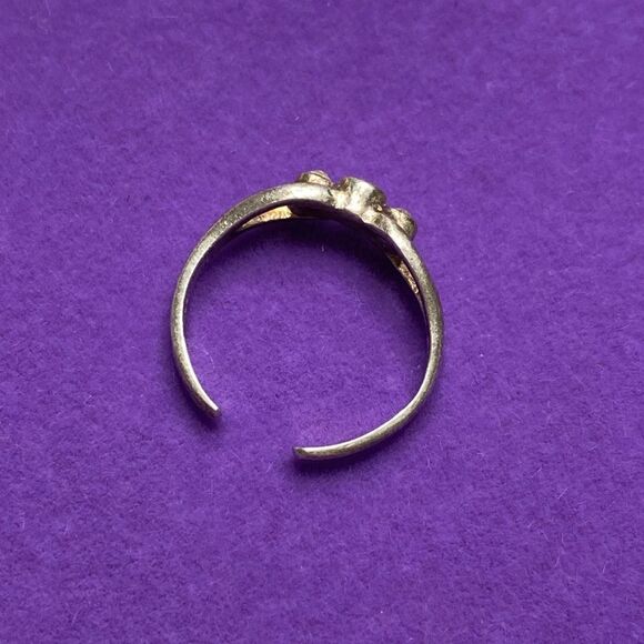 💛 Vintage 925 Triple CZ Pinky Ring - Picture 4 of 6